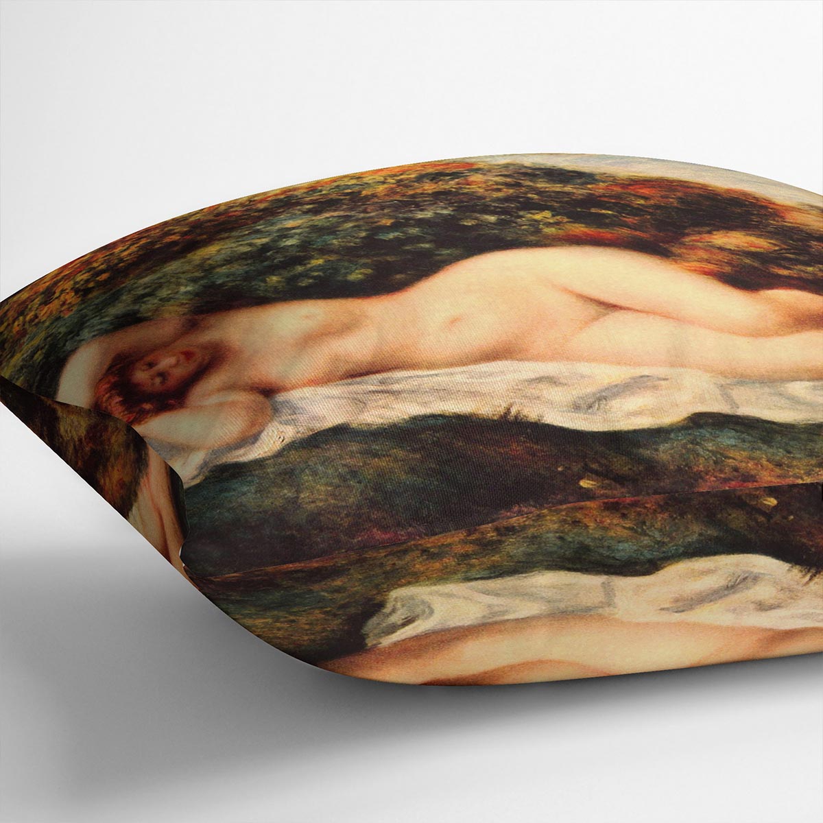 Bathing sleeping the baker by Renoir Cushion